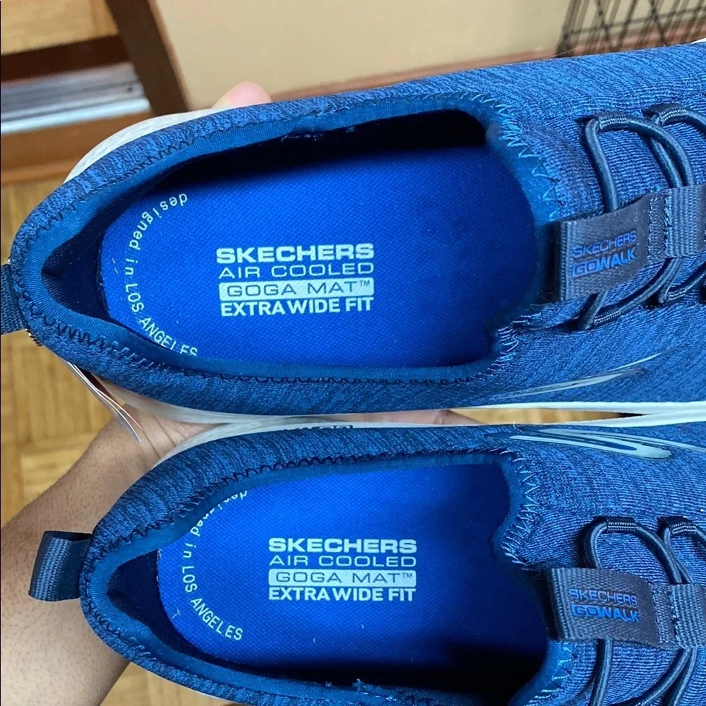 Skechers Go Walk Flex Ultra Navy Blue Walking Sneakers Size 12 Extra Wide